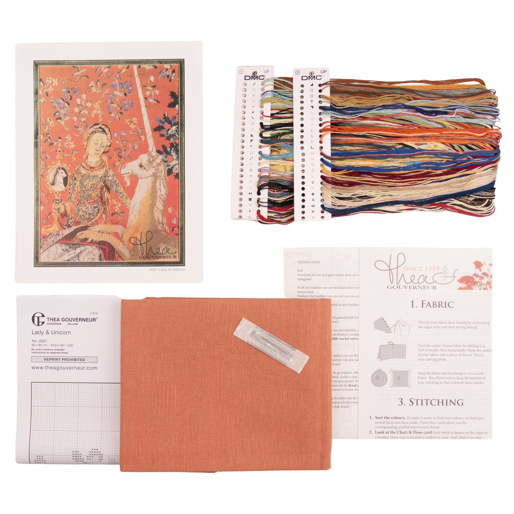 Thea Gouverneur Since 1959® Lady & Unicorn Counted Cross Stitch Kit